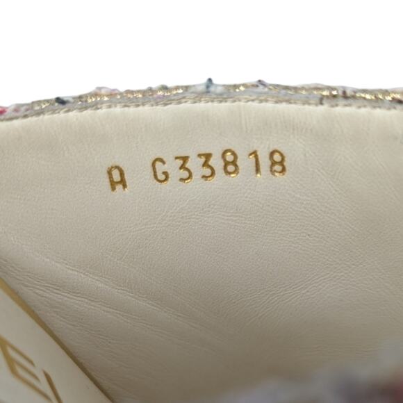 Chanel 2018 Mules Metallic Tweed Interlocking CC Logo Slide Neutral 37.5 - Picture 11 of 14